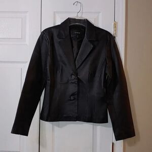 Colebrook fitted  black 100%  leather coat